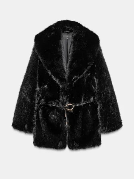 Faux Fur Belted Coat